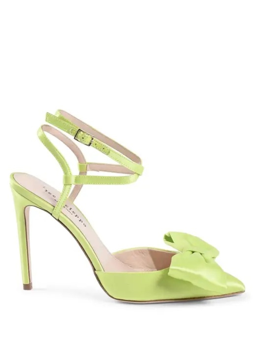 Dee Ocleppo
Bow Slingback Pump Lime Satin Heels